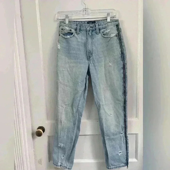 Abercrombie & fitch Annie high rise girlfriend side zip jeans Size 27 - Picture 1 of 3